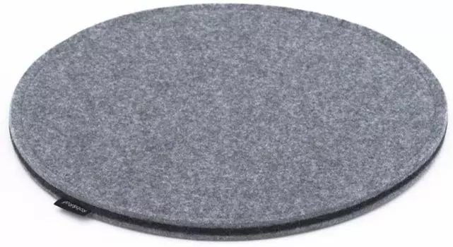 Подушка сиденья Rob&Raf фетровая серая, 37см, круглый чехол на сиденье, серый