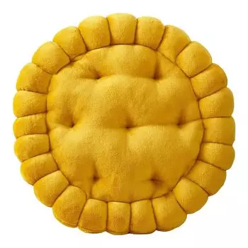 Подушка сиденья, утолщенная, высокая эластичность, удобная, мягкая, круглая, очаровательная, в форме печенья, коврик для стула, коврик для дивана-оранжевый Stuttg, желтый