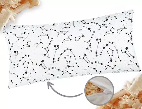 Подушка сосновая 40х80см - наполнена сосной - знак зодиака белая (сосна 530/1-40х80) Heubergshop