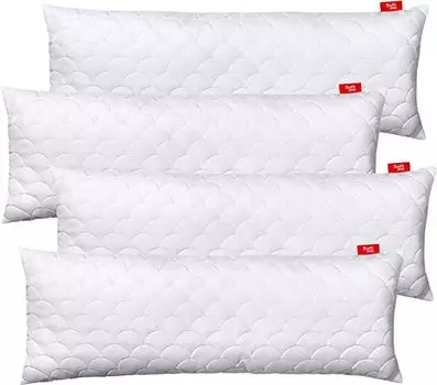 Подушка стеганая премиум-класса SOFTIMI - антиаллергенная - против клещей - без запаха, можно сразу использовать - с регулировкой жесткости (набор из 4 штук 40х105 см)
