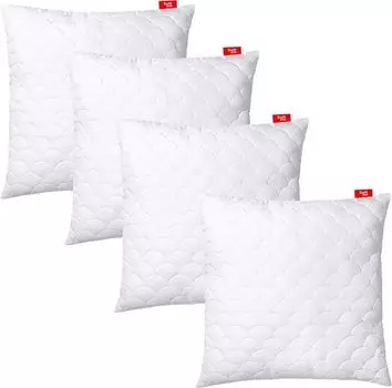 Подушка стеганая премиум-класса SOFTIMI - антиаллергенная - против клещей - без запаха, можно сразу использовать - с регулировкой жесткости (комплект из 4 штук 70х70 см)