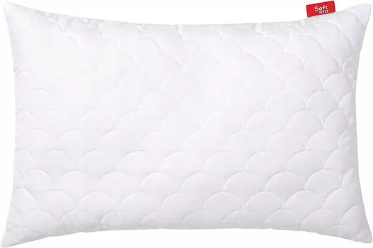 Подушка стеганая премиум-класса SOFTIMI - антиаллергенная - против клещей - без запаха, можно сразу использовать - с регулировкой жесткости (40х90 см)