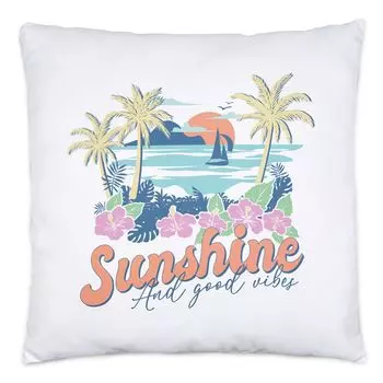 Подушка Sunshine and Good Vibes с наполнителем Beach Beach Sun Surf Ocean Child Hey!Print