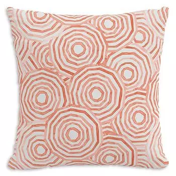 Подушка Umbrella Swirl для улицы кораллового цвета, 18 x 18 дюймов Cloth & Company, цвет Orange
