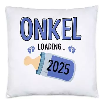 Подушка Uncle Loading 2025 с наполнителем Подарок для будущего дяди Baby News с планкой Loading Идея подарка для беременных Hey!Print