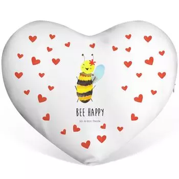 Подушка в форме сердца «Мистер и миссис Панда» Bee Happy — белый — подарок, декоративная подушка, оса, форма сердца, шмель Mr. & Mrs. Panda