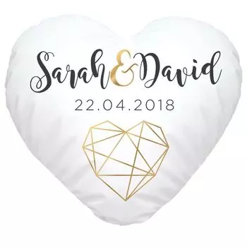Подушка в форме сердца, свадебная подушка, индивидуальный подарок, любовь, собственное имя, дата, настраиваемая, белая подушка в виде сердца SpecialMe