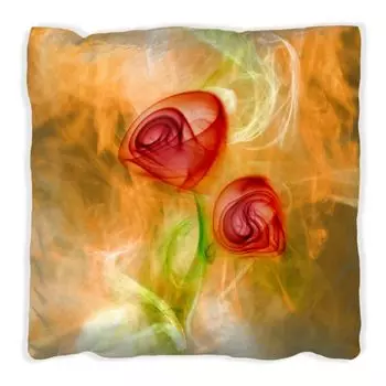 Подушка Wallario Premium, мягкая поверхность, с абстрактным мотивом роз, размер: 60 x 60 см, с белой спинкой