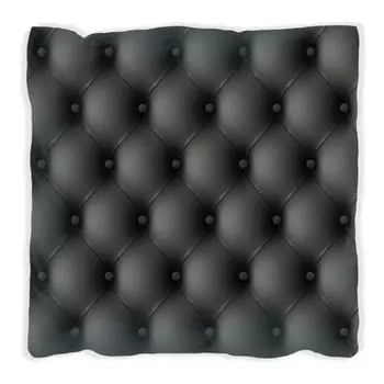 Подушка Wallario Premium, мягкая поверхность, с черной кожаной дверкой, размер: 60 x 60 см, с белой спинкой