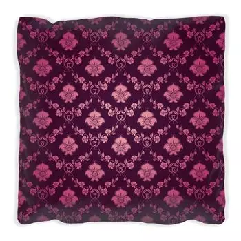 Подушка Wallario Premium, мягкая поверхность, с цветочным дамасским мотивом розово-фиолетового цвета, размер: 40 x 40 см, с белой спинкой