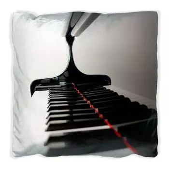 Подушка Wallario Premium, мягкая поверхность, с изображением клавиатуры справа, размер: 40 x 40 см, с белой спинкой