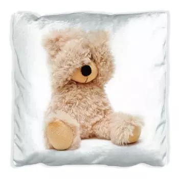 Подушка Wallario Premium, мягкая поверхность, с милым мотивом плюшевого мишки, размер: 40 x 40 см, с белой спинкой