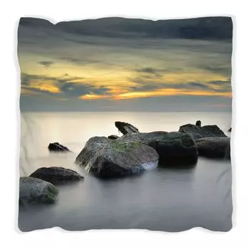 Подушка Wallario Premium, мягкая поверхность, с мистическим морским мотивом, размер: 60 x 60 см, с белой спинкой