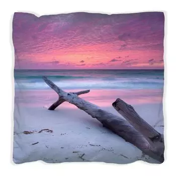 Подушка Wallario Premium, мягкая поверхность, с мотивом «Вечернее небо и закат», размер: 60 x 60 см, с белой спинкой