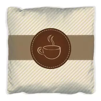 Подушка Wallario Premium, мягкая поверхность, с мотивом кофейного меню — логотипом кофе, размер: 40 x 40 см, с белой спинкой