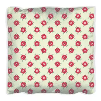 Подушка Wallario Premium, мягкая поверхность, с мотивом из цветов и листьев, размер: 60 х 60 см, с белой спинкой