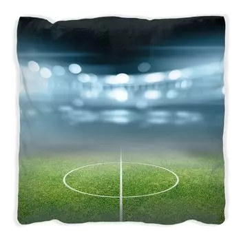 Подушка Wallario Premium, мягкая поверхность, с мотивом «Центральная линия футбольного стадиона II», размер: 40 x 40 см, с белой спинкой