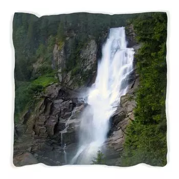 Подушка Wallario Premium, мягкая поверхность, с мотивом водопада, размер: 60 x 60 см, с белой спинкой