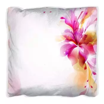 Подушка Wallario Premium, мягкая поверхность, с мотивом букета розовых цветов, размер: 40 x 40 см, с белой спинкой