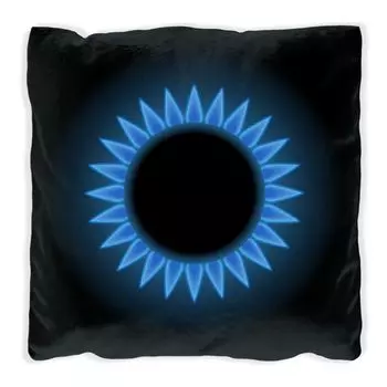 Подушка Wallario Premium, мягкая поверхность, с мотивом «Пламя газовой плиты ночью», размер: 40 x 40 см, с белой спинкой