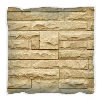 Подушка Wallario Premium, мягкая поверхность, с мотивом желтой каменной стены, размер: 40 x 40 см, с белой спинкой