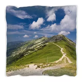 Подушка Wallario Premium, мягкая поверхность, с мотивом «Альпийский воздух», размер: 60 x 60 см, с белой спинкой