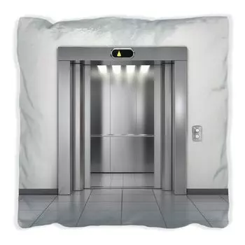 Подушка Wallario Premium, мягкая поверхность, с мотивом лифта, размер: 60 x 60 см, с белой спинкой