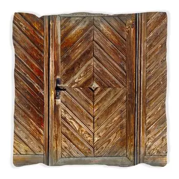 Подушка Wallario Premium, мягкая поверхность, с мотивом старой деревянной двери с диагональным узором, размер: 60 x 60 см, с белой спинкой