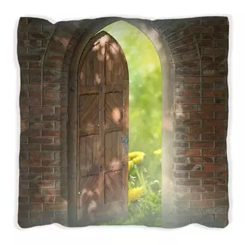 Подушка Wallario Premium, мягкая поверхность, с мотивом Open Gate, размер: 40 x 40 см, с белой спинкой