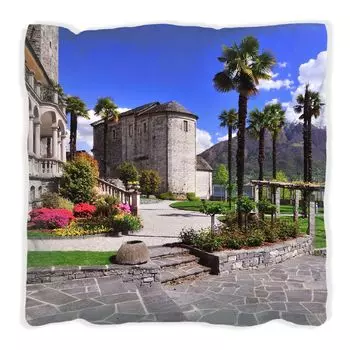 Подушка Wallario Premium, мягкая поверхность, с мотивом «Пальмы на юге», размер: 60 x 60 см, с белой спинкой