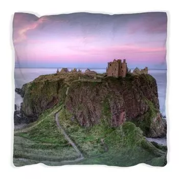 Подушка Wallario Premium, мягкая поверхность, с мотивом «Замок у моря», размер: 60 x 60 см, с белой спинкой