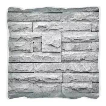 Подушка Wallario Premium, мягкая поверхность, с мотивом стены из серого камня, размер: 60 x 60 см, с белой спинкой