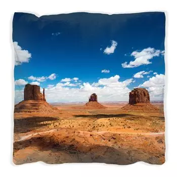 Подушка Wallario Premium, мягкая поверхность, с мотивом «Долина монументов», размер: 60 x 60 см, с белой спинкой