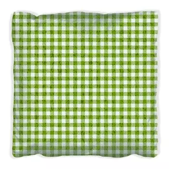 Подушка Wallario Premium, мягкая поверхность, с мотивом скатерти в зелено-белую клетку, размер: 40 х 40 см, с белой спинкой