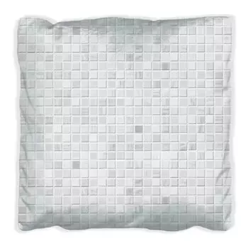 Подушка Wallario Premium, мягкая поверхность, с мотивом бело-серой плитки для ванной комнаты, размер: 60 x 60 см, с белой спинкой