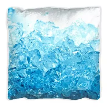 Подушка Wallario Premium, мягкая поверхность, с ярким ледяным мотивом синего цвета, размер: 40 х 40 см, с белой спинкой