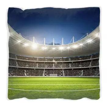 Подушка Wallario Premium, мягкая поверхность, с рисунком центральной линии футбольного стадиона, размер: 40 x 40 см, с белой спинкой
