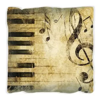 Подушка Wallario Premium, мягкая поверхность, с рисунком клавиатуры светло-коричневого цвета, размер: 40 x 40 см, с белой спинкой