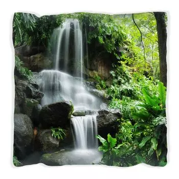 Подушка Wallario Premium, мягкая поверхность, с сельским мотивом, размер: 40 x 40 см, с белой спинкой