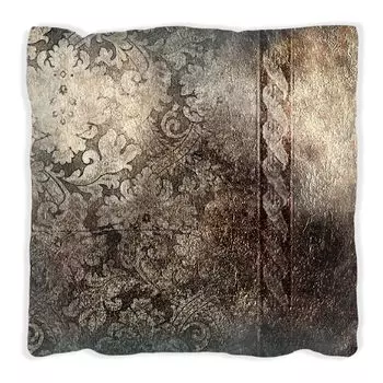 Подушка Wallario Premium, мягкая поверхность, с узором в виде завитков темно-коричневого цвета, размер: 40 x 40 см, с белой спинкой