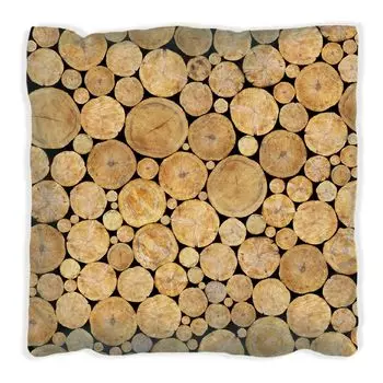 Подушка Wallario Premium, мягкая поверхность, с узором из круглого деревянного ворса, размер: 60 x 60 см, с белой спинкой