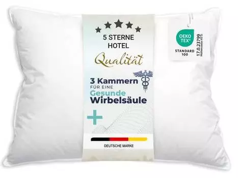 Подушка Zollner 00000100, 60x10x80 см, белый