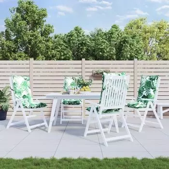 Подушки Ankonbej для высокой спинки, 4 шт., ткань Оксфорд с узором в виде листьев