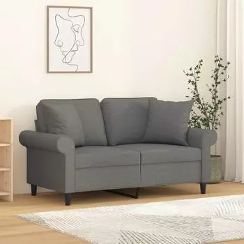 Подушки декоративные vidaXL 2 шт. темно-серые 40х40 см, ткань., серый