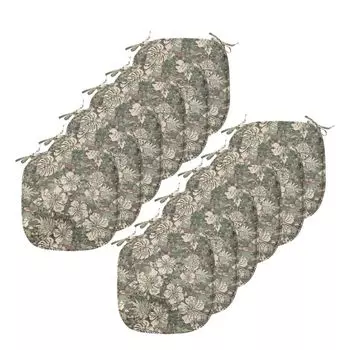Подушки для обеденного стула ABAKUHAUS Camo, Aloha Tropical Jungle, декоративная водонепроницаемая подушка с ремнями для кухонных сидений, 40 см x 40 см — упаковка из 12 шт., темно-коричневый, нежно-розовый