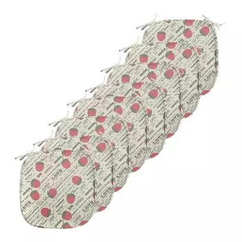 Подушки для обеденного стула ABAKUHAUS Fruit, Retro Strawberry Love, декоративная водонепроницаемая подушка с ремнями для кухонных сидений, 40 x 40 см — упаковка из 8 шт., армейско-зеленый рубиновый цвет яичной скорлупы, белый