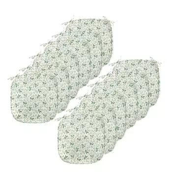 Подушки для обеденного стула ABAKUHAUS Leaf, листья зеленого цвета плюща, декоративная водонепроницаемая подушка с ремнями для кухонных сидений, 40 см x 40 см — упаковка из 12 шт., зелено-коричневый, белый