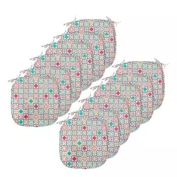 Подушки для обеденного стула ABAKUHAUS Quatrefoil, декоративная водонепроницаемая подушка Quatrefoil с ремнями для кухонных сидений, 40 см x 40 см — упаковка из 12 шт., сине-зеленый