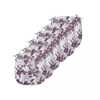 Подушки для обеденного стула ABAKUHAUS Rose, акварельное геометрическое искусство, декоративная водонепроницаемая подушка с ремнями для кухонных сидений, 40 см x 40 см — упаковка из 6 шт., сушеная роза, лаванда, слива