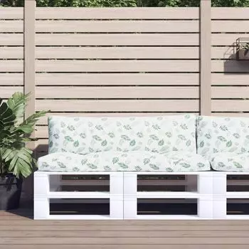 Подушки для поддонов The Living Store, ткань Оксфорд с рисунком листьев, 2 шт., зеленый